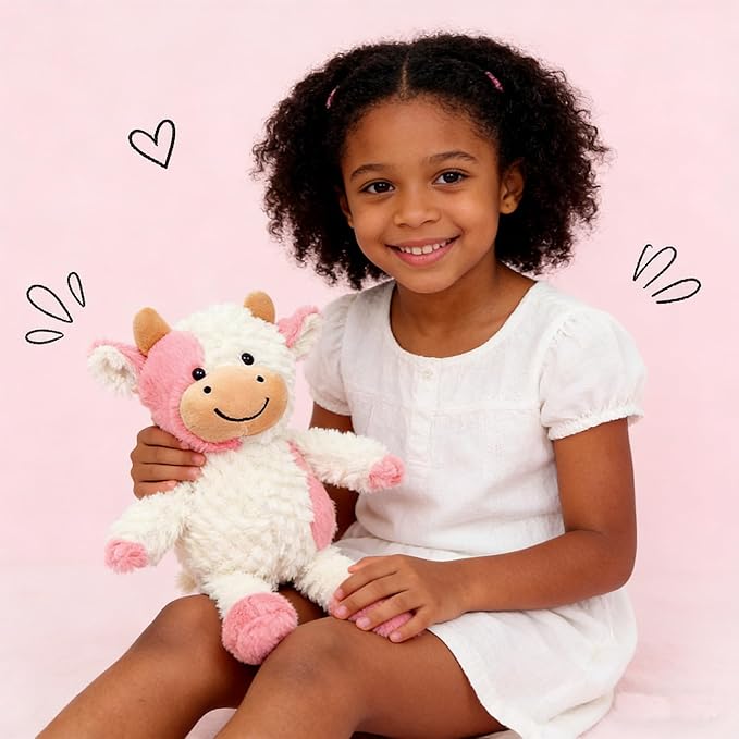 Cow Stuffed Animals Soft Plush Cute Cow Doll for Boys Girls 11.8in (zhangniu fense)