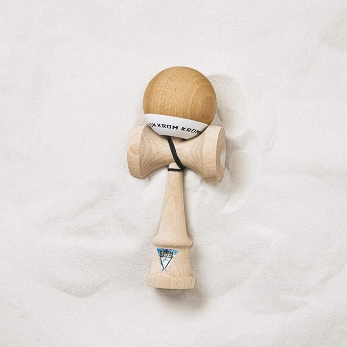 Kendama Toy POP Natural Look - High Wood Quality - Extra Strong - for Beginner and Pro - Gift Pack : Extra String + Stickers