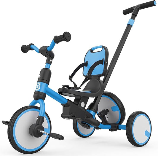 besrey Toddler Bike 1-3 Years Old,Toddler Tricycle with Spare Wheel,5 in 1 Kids Trike with Push Handle,Backrest and Safety Belt,Balance Bike 1+ Year Old,Birthday Gift and Toy for Boys and Girls