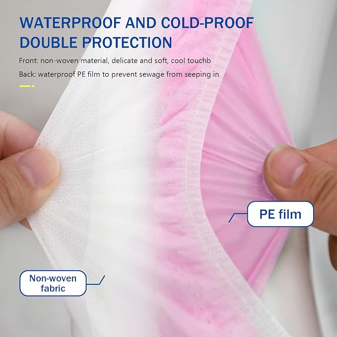 Elastic Large Size Disposable Toilet Seat Covers for Travel,20 Pack Waterproof Toilet Seat Covers for Bathroom,Fit for V/U/O/Square Shape Toilet,Individually Wrapped (2 colors-A set)