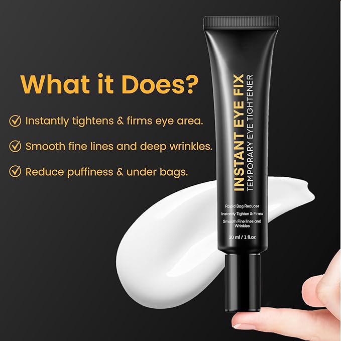 Temporary Instant Under Eye Tightener: Reduces Under-Eye Bags, Dark Circles, Puffiness, Wrinkles Advanced Firming Polysaccharide Formula 30 ml