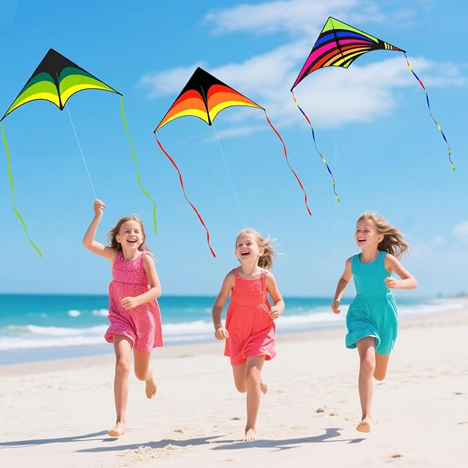 Kites for Kids and Adults, Easy to Fly for Beach, Single Line Kite Set for Beginners