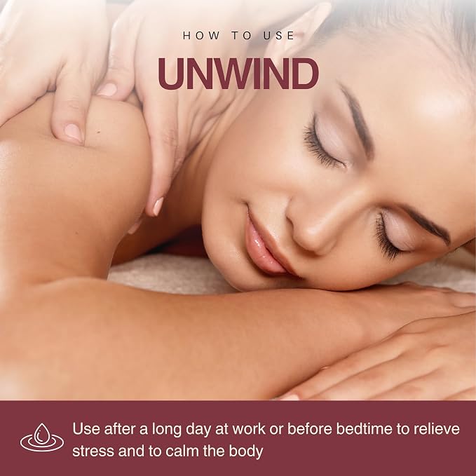 Unwind Massage Oil with Rosehip,Apricot & Vitamin E by |Scented with Pure Essential Oils only|Silky,Relaxing & Nourishing|Ideal for Date Nights||16.9 fl oz (500ml)