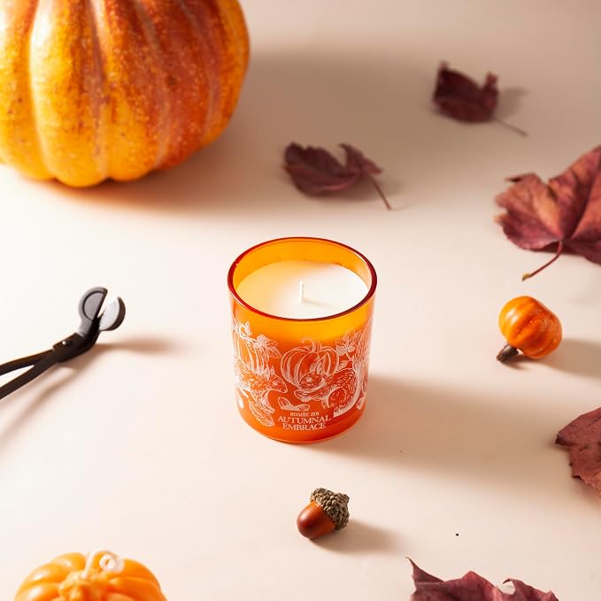 ROMIIE ZOI Fall Scented Candle - Autumn Embrace - 6oz Soy Wax Candle with Cozy Autumn Aroma - Seasonal Home Decor Gift for Women and Men