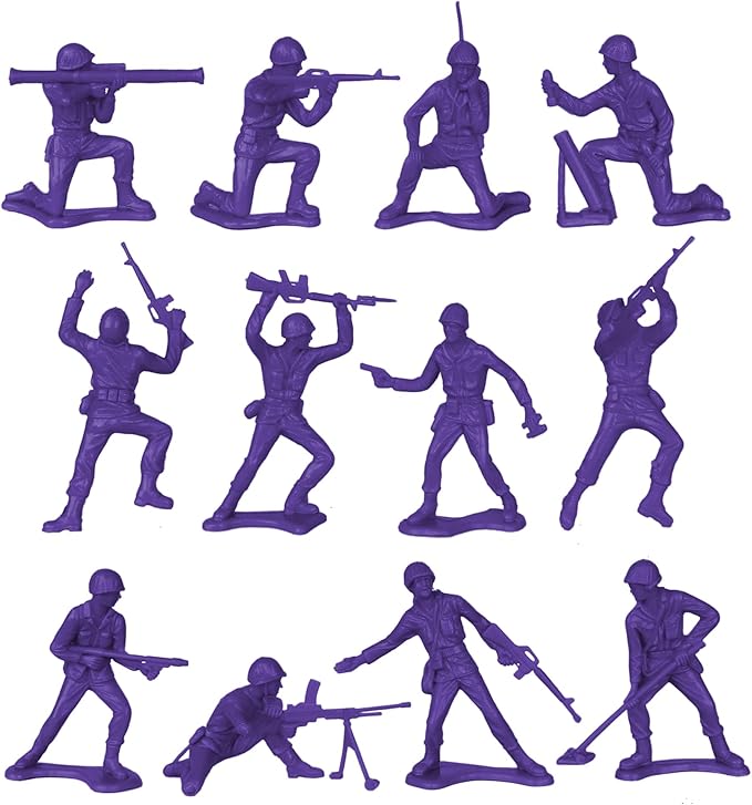 TimMee Plastic Army Men - Purple 48pc Toy Soldier Figures - Made in USA