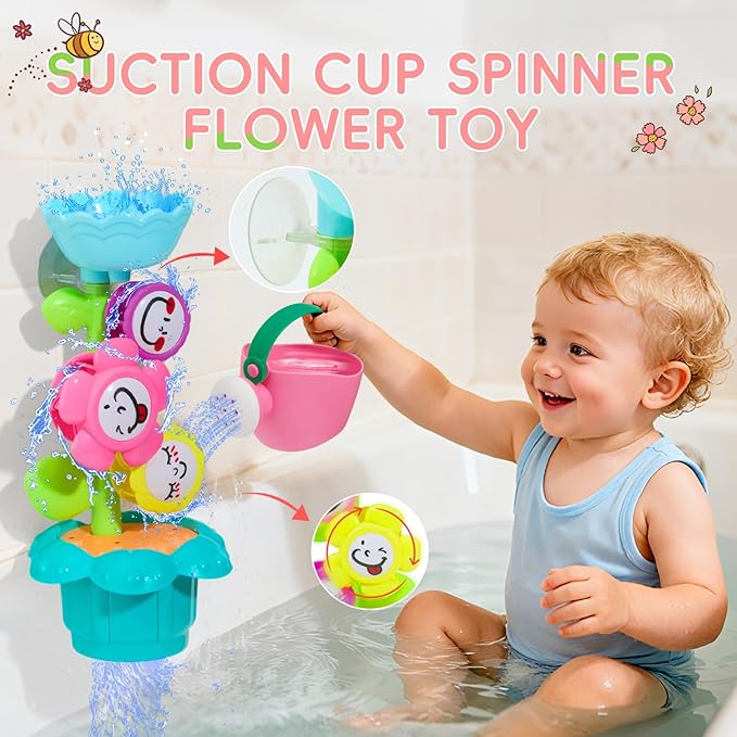 Toddler Bath Toys for Kids Ages 1-3, 17PCS Easy Clean & Colorful Mold Free Bath Toys for Babies 6-12 Months with Educational Stacking Cups Fun Bathtub Pool Water Toys for Toddler 2-4