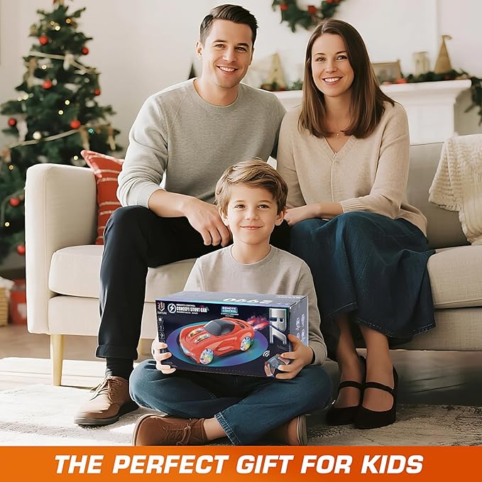 Remote Control Car for Boys Ages 6-12 – 4WD Gesture Sensing RC Stunt Car with 360° Rotation, LED Lights, Spray & Music – Cool Toy for Kids 7 8 9 10 11 Years Old – Best Christmas & Birthday Gift