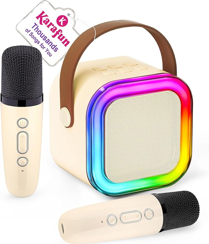 Karaoke Machine for Kids, 2026 TOP Toys Birthday Gifts Ideas for Girls Ages 4, 5, 6, 7, 8, 9, 10, 12+ Years Old, Portable Mini MP3 Player with 2 Wireless Mics for Party