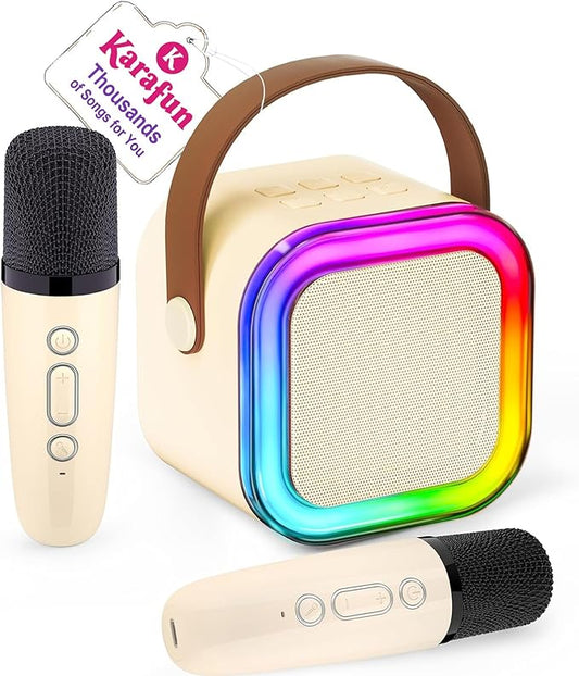 Karaoke Machine for Kids, 2026 TOP Toys Birthday Gifts Ideas for Girls Ages 4, 5, 6, 7, 8, 9, 10, 12+ Years Old, Portable Mini MP3 Player with 2 Wireless Mics for Party