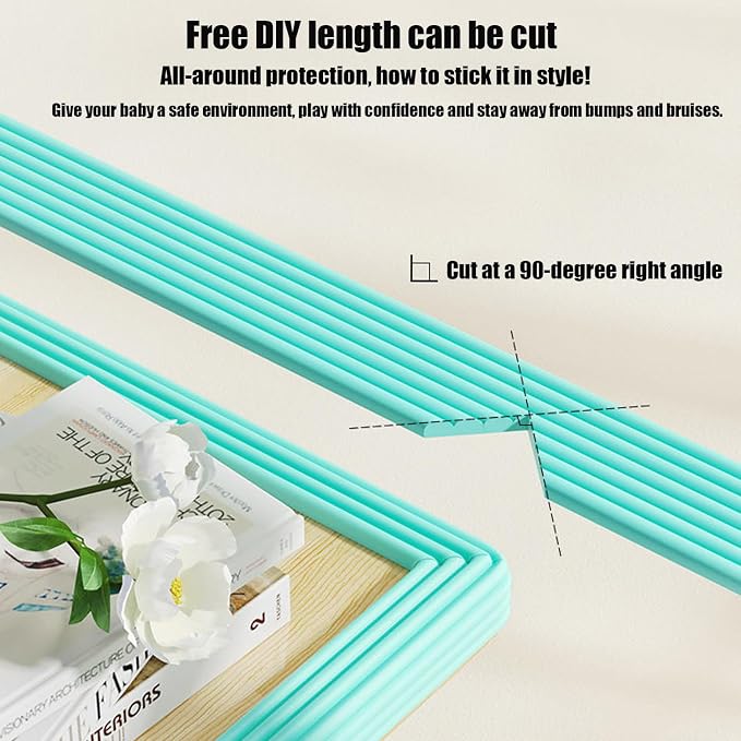 Edge Protector for Baby Proofing, Corner Protector Baby, Desk Edge Cushion, Extra-Wide Soft Foam Padding Self Adhesive Furniture Corner Guard Bumper for Table, Fireplace 16.4ft Black