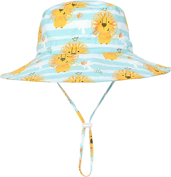 Baby Sun Hat UPF 50+ Sun Protective Toddler Bucket Hat Summer Kids Beach Hats Wide Brim Outdoor Play Hat for Boys Girls