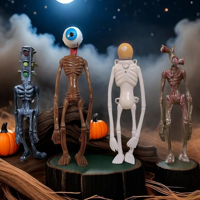 4 PCS Siren Head Toys Action Figure Horror Model Doll Gift for Kids Birthday Halloween Christmas Party Toys (Series A)