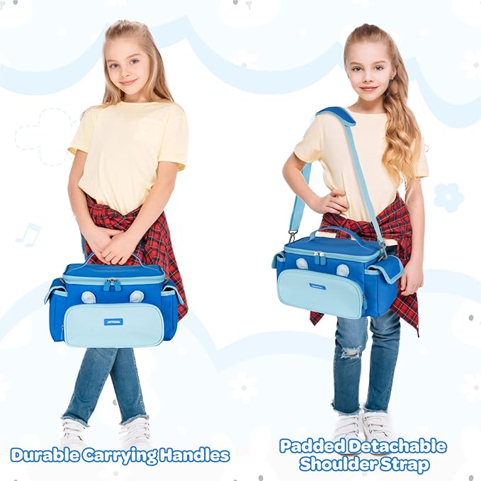 Carrying Case Compatible with Toniebox Starter Set Bundle, Travel Storage Bag Compatible with Little Tikes Story Dream Machine Books Starter Set, Pink&Blue(Bag Only)