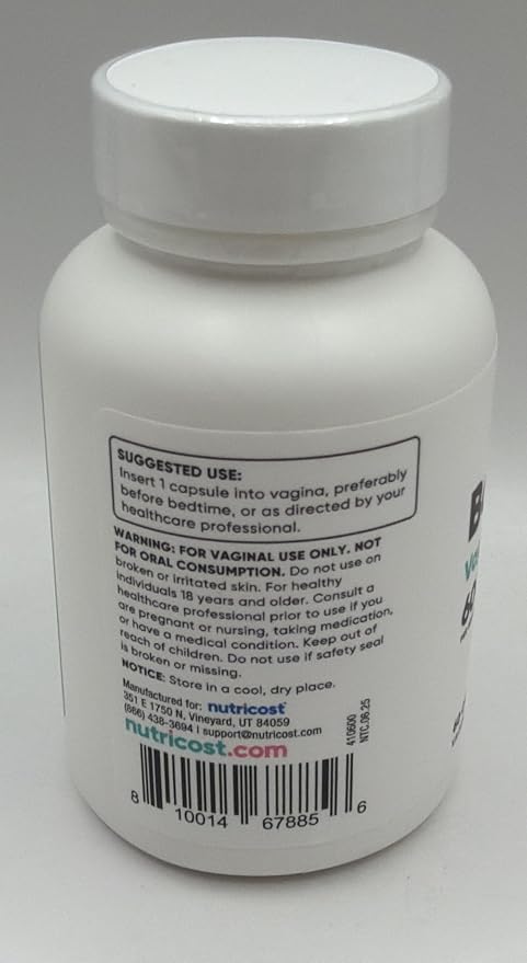 Nutricost Boric Acid (600mg) 60 Capsules GMO-Free | Vaginal Suppository for Women
