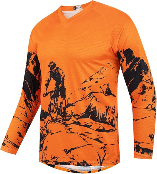 Youth Dirt Bike Jersey Kids Motocross Shirts for Boys Off Roading Long Sleeve Cycling Jerseys Childs Mountain Bicycle Shirt