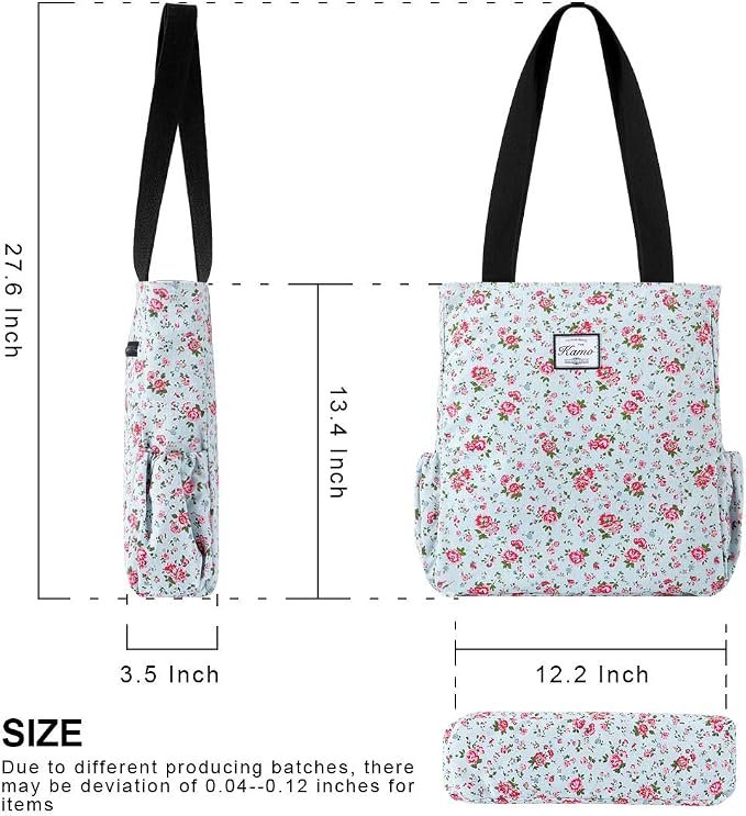 KAMO Floral Tote Bag - Waterproof Lightweight Handbags Travel Shoulder Bag for Hiking Yoga Gym Swimming Travel Beach