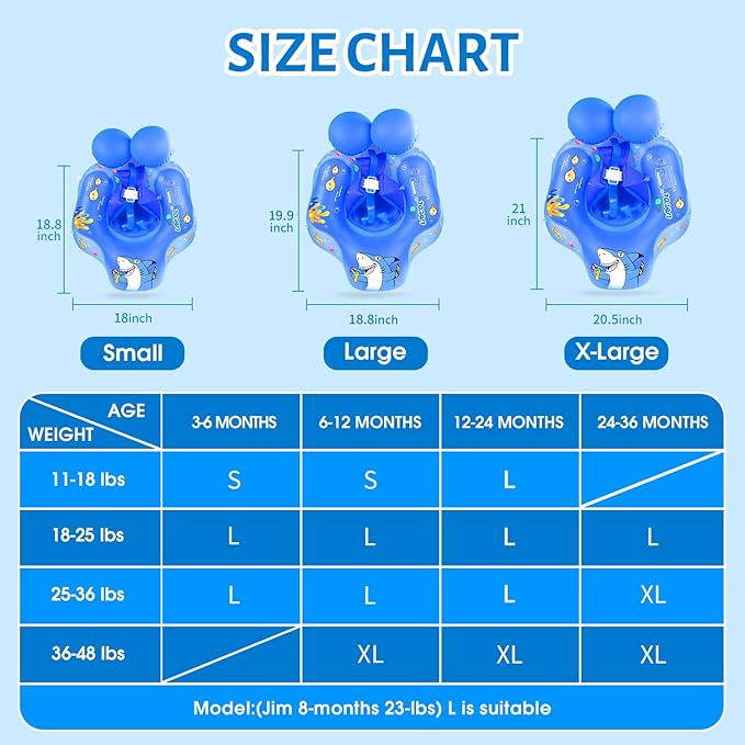 LAYCOL Baby Swimming Float with UPF50+ Sun Canopy Baby Floats for Pool No Flip Overbaby Pool for Baby Age of 3-36 Months