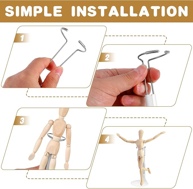 10 Pcs Doll Stand Action Figure Stands Doll Display with Expandable Waist Wire for 8" to 12" Dolls and Action Figure Dolls Accessories 2 Styles