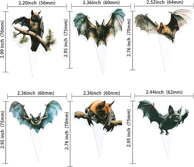 Gyufise 36Pcs Halloween Bat Cupcake Toppers Bat Cake Picks Halloween Horror Bat Cupcake Decors for Halloween Theme Baby Shower Party Cake Decoration Supplies