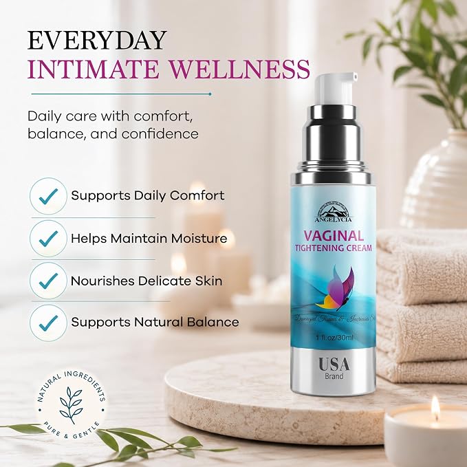 ANGELYCIA Vaginal Tightening Cream, Coochie Tightener, Yoni Moisturizer, Improves Women's Vagina Health, Fast-Acting Tightener, Increases Sensitivity, Easy to Apply, 1 fl oz