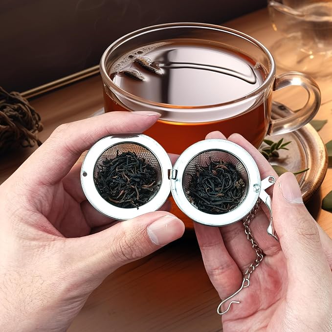 2Pcs Baptism Stainless Steel Mesh Tea Infuser, 2.1inch Tea Ball with Jesus Cross Pendant Christian Gifts,Tea Strainer Tea Diffuser Tea Steeper for Filtering Tea,Tea Infusers for Loose Tea (Cross, 2PC)