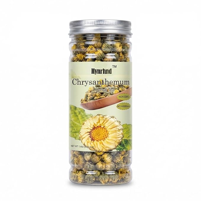 Hynrhnd 40g/1.4oz Dried Chrysanthemum Buds Tea, Premium Loose Leaf Herbal Tea, Whole Flower Baby Chrysanthemum Tai Ju, Caffeine-Free, Non-GMO