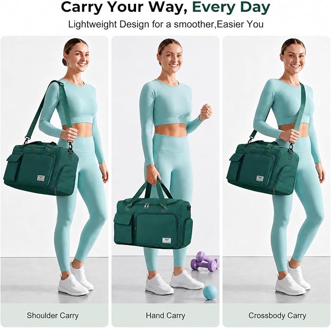 FIORETTO Women's Gym Duffle Bag with Shoes Compartment, 30L Capacity, Ideal for Travel, Gym, Sports, Duffel, Weekender