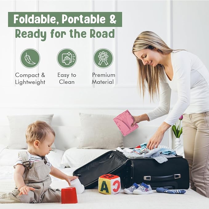 Teo - Portable Toddler Travel Potty – Foldable, Lightweight, Leak-Proof Toilet for Kids with Travel Bag & Disposable Liners – Compact Potty Chair for Home & On-the-Go Use (Berry Pink)
