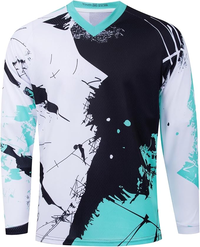 Weimostar Dirt Bike Jersey Youth Long Sleeve Off-Road Motocross Downhill Cycling t Shirt MTB Bicycle Biking Top for Boy Girl