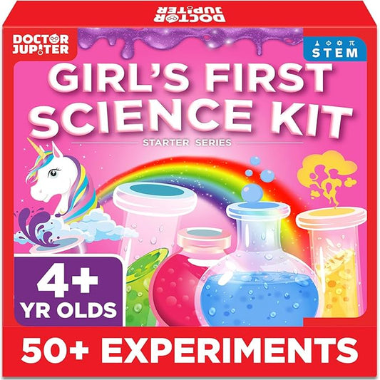 Doctor Jupiter Girls’ First Science Kit for Kids Ages 4-5-6-7-8 | Christmas, Birthday Gift Ideas for 4+ Year Old Girls | STEM Toy Kit with 50+ Experiments | Learning & Educational Projects