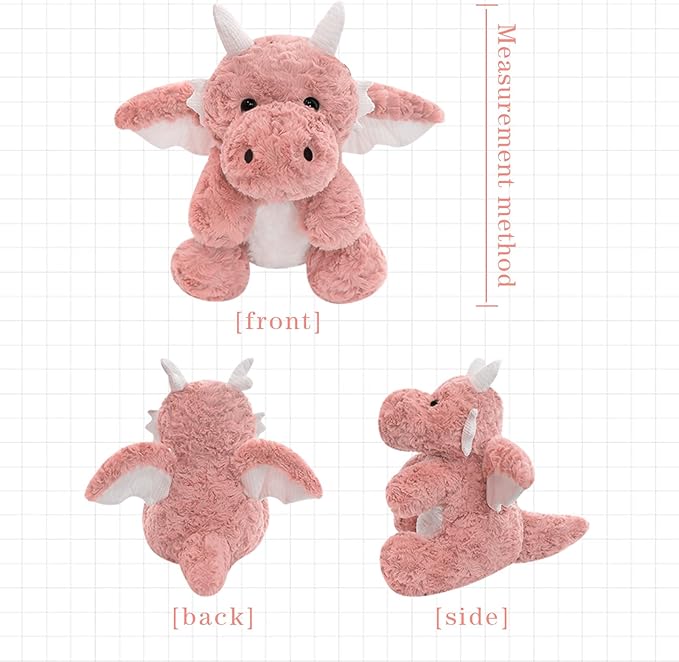 Little Flying Dragon - Cute Stuffed Animal Plush Toy - Adorable Soft Dragons Toy Plushies and Gifts - Perfect Present for Kids (Pink,16.53in/42cm)