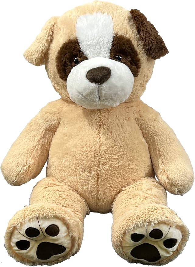 Anico 36" Tall (3 Foot) Big Plush Beige and Brown Dog, Stuffed Animal with Smiling Face. Premium Stuffed Toy Teddy Dog, Perfect for Girlfriend, Kids, Valentine's Day, Christmas!