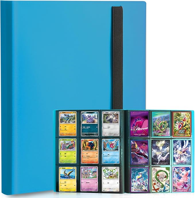 Card Binder, 9 Pocket Trading Card Album Folder,20 Pages, 360 Card Capacity Sports Card Binder, Premium Card Binders Compatible with MTG, TCG, Baseball Cards (Sky blue)