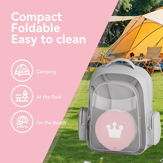 Portable Foldable Toddler Travel Potty - Medium Pink Potty Seat, Emergency Toilet for Car Camping Hiking, Lightweight Potty Chair for Indoor Outdoor Toddler Use (Pink)