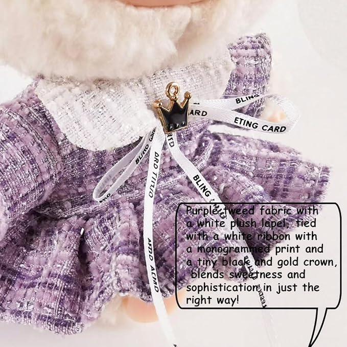 Doll Outfit Set for 17cm, Premium Fashion Dresses with Accessories, Luxury Chic Doll Clothing & Style Bundle, (NO Doll)