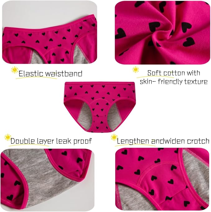 Demifill Teen Girls Period Underwear Cotton Soft Women Panties For Teens Briefs