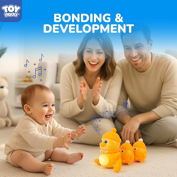 TOY Life Baby Toys 6-12 Months Musical Dancing Duck Toy Set with Mama & Baby Ducklings, Interactive Moving Crawling Toys, Duck Family Baby Tummy Time Toys Easter Birthday Gift for 1 Year Old