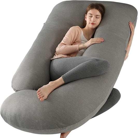 BATTOP Pregnancy Pillows with Cooling Cover,Maternity Body Pillow for Sleeping,Support for Back,HIPS,Legs,Belly for Pregnant Women,Pregnancy Must Haves