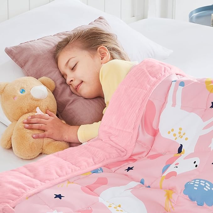 Weighted Blanket - 2 lbs Cooling Pink Unicorn Heavy Blanket, 36"x48", Small Size Breathable Lap Blanket for Hot Sleepers