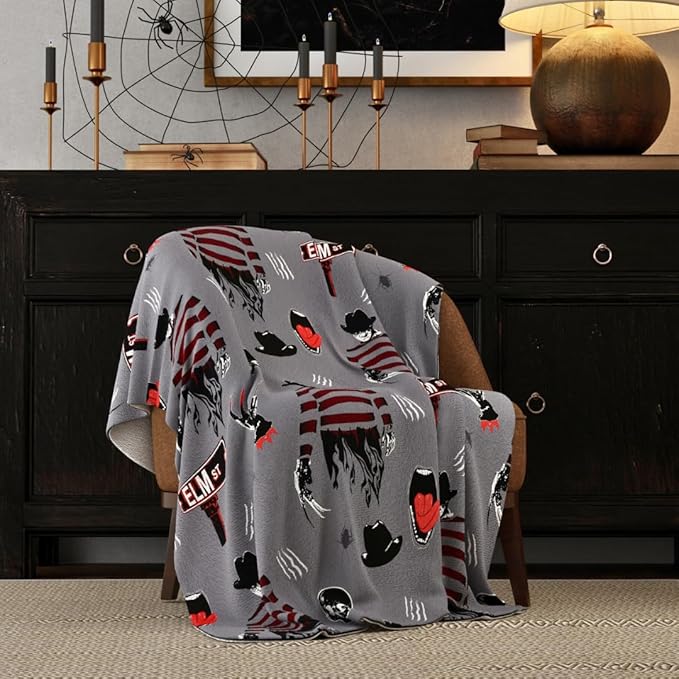 Franco A Nightmare on Elm Street Halloween Horror Throw Blanket, Super Soft Cozy Plush Bedding, 50" x 70", (Officially Licensed Product)