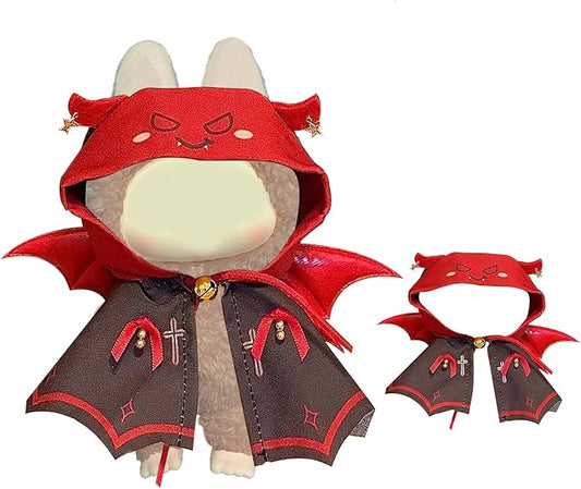 Vampire-Set for labubu clohtes (15cm & 17cm Monster Keychain-Macaron/Have a seat/Energy). Cute Halloween Doll Clothes Set for popmart Toys. Playful Doll Outfit for Photography & Display