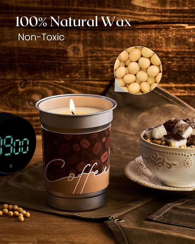 M&SENSE Mocha Coffee Scented Candles 16.2oz | 100 Hours Slow Burn, Soy Organic Non Toxic, Fall Seasonal, Home Decor, Aromatherapy Gifts
