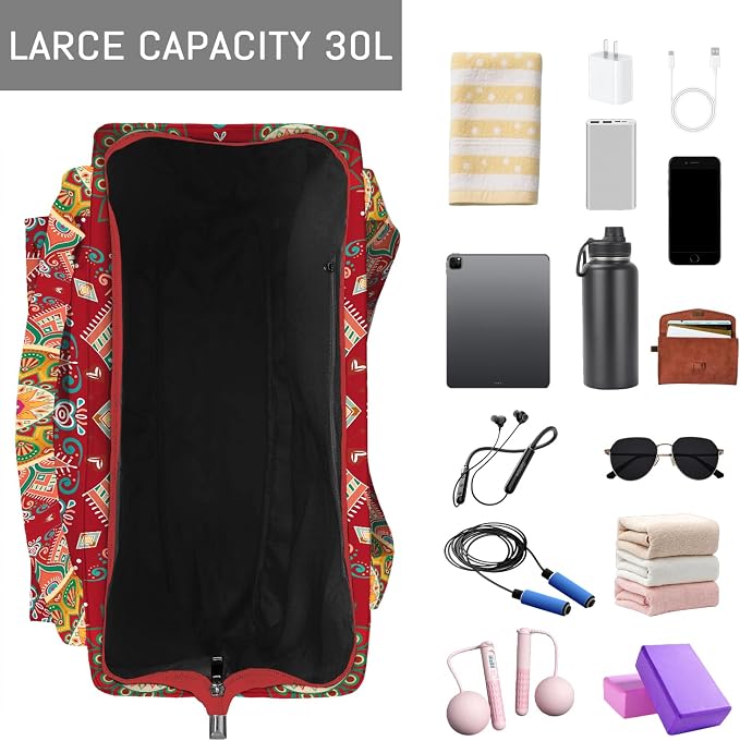 Mandala Yoga Mat Bag Large Yoga Bags and Carrier Fits All Your Stuff Yoga Tote Bags with Zipper Pocket Pilates Bag