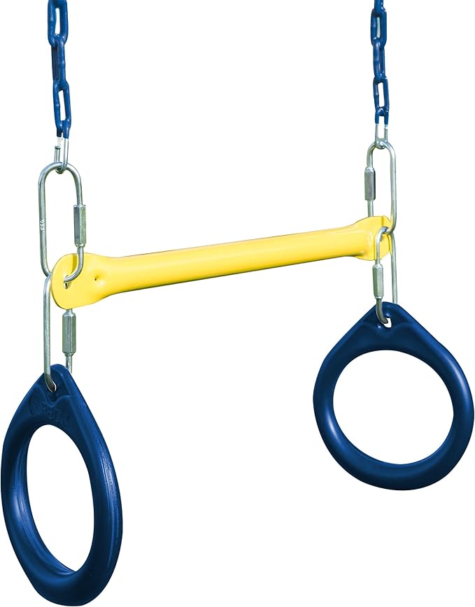 Swing-N-Slide WS 5101 2 Pack of Yellow Swing Seats with Ring/Trapeze Combo Swing Swing Set Refresher Bundle, Yellow