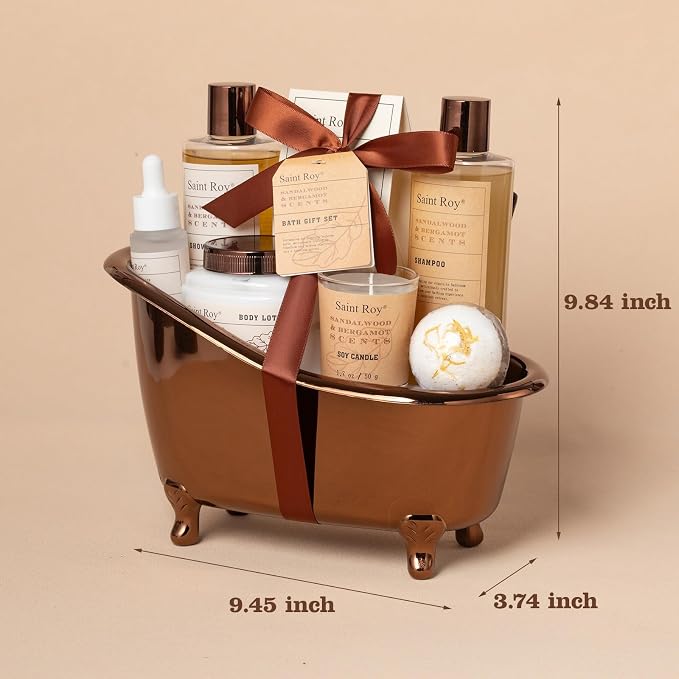Bath Gifts for Men Dad Birthday Gifts Spa Kit Cedar & Bergamot Mens Gift | Bath Gift Set and Shower Gift Bath and Body Gift Basket Set Mans Gift Bath Spa Kit Spa Baskets, Home Spa Care Men Gift set
