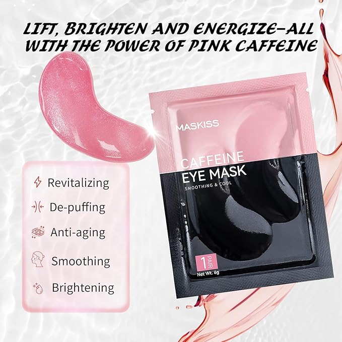 Maskiss Under Eye Patches (30 Pairs), Caffeine Eye Masks for Dark Circles Puffy Eyes Undereye Bags, Collagen Eye Patches for Wrinkles and Puffiness, Skin Care Gift for Her