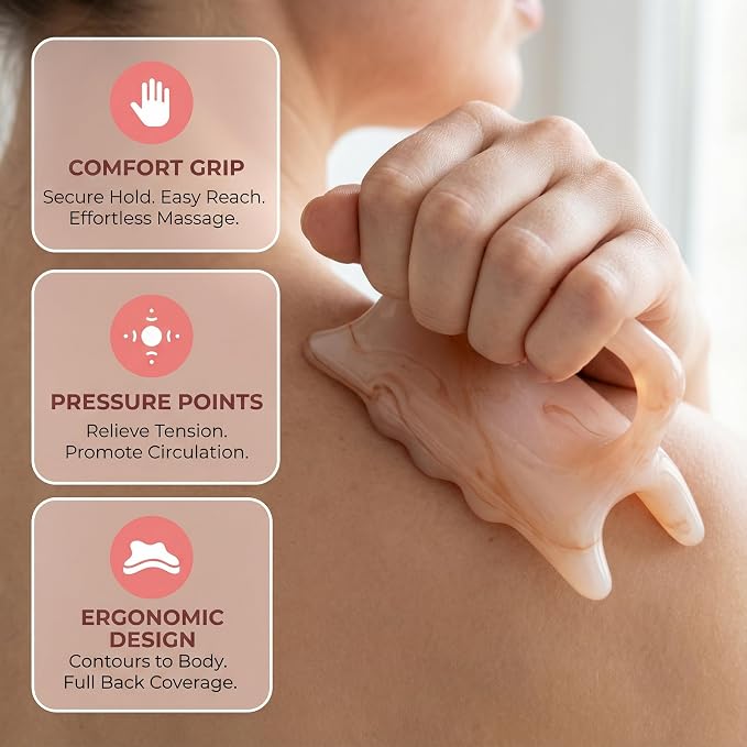 FOMIYES Handheld Pressure Point Massage Tool, Double Push Resin Full Body Manual Massagers for Shoulder, Neck, Back, Limbs, and Scalp Massage Tool Scraping Traditional Therapy