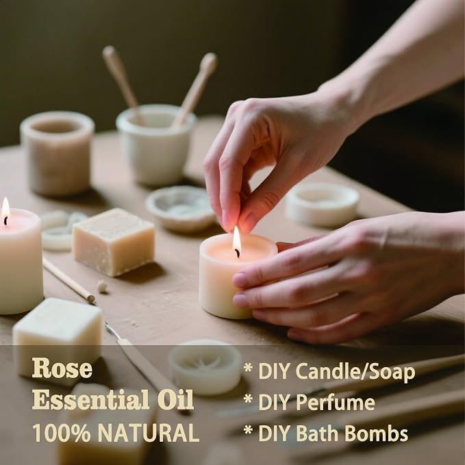 Rose Essential Oil, Rose Oil for Skin Care, Massage, Diffuser, Humidifier, DIY Soap, Candle, Bath, Yoga, Gift Ready,Rose Fragrance Oil - MLYNKL Essential Oils (16.33 fl oz / 490ml)