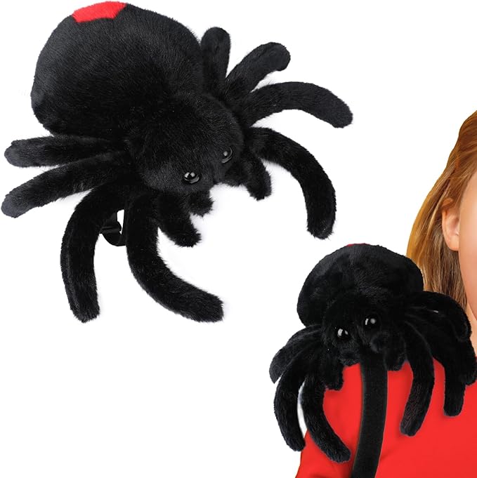 Spider Shoulder Plush Toy Halloween Costume Accessories Soft Stuffed Animal Costume Cosplay Accessories Dress Up Party Toys for Kids