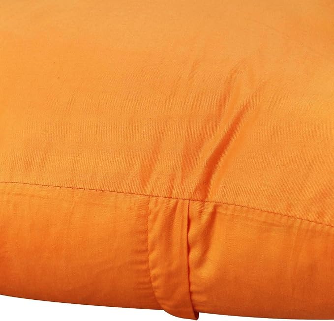 Thmyo 4-Pack 100% Cotton Comfortable Solid Decorative Throw Pillow Cases Square Cushion Cover Pillowcases Thanksgiving DIY Throw Pillow Covers for Sofa Bed Car(20x20 inch/50x50cm,Fall Orange)